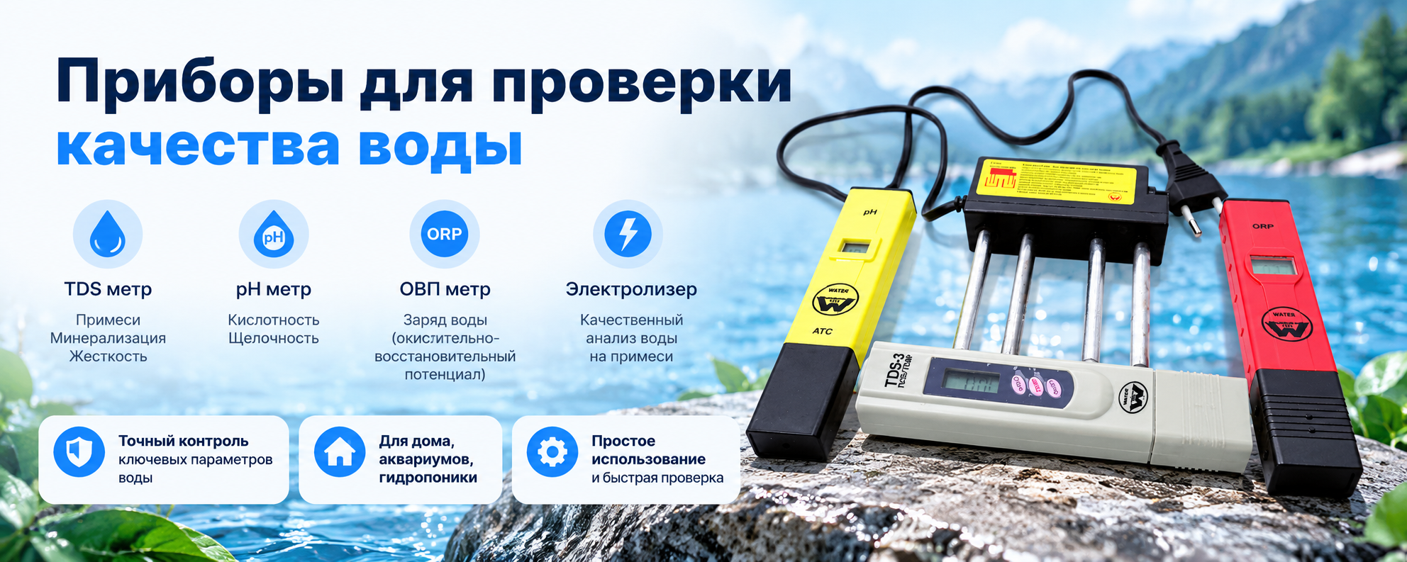 Приборы для проверки качества воды комплект WATER TEST